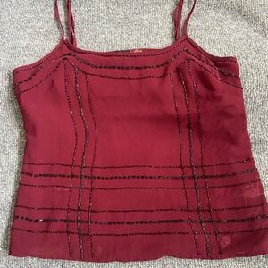 Forever 21 Burgundy Camisole with Black Detailing